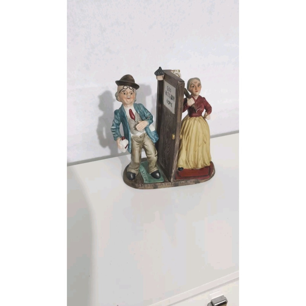 Vintage Price Products God Bless Our Home Tipsy Hubby Unhappy Wife‎ Porcelain